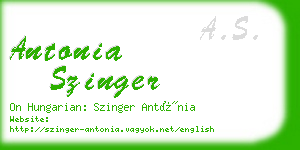 antonia szinger business card